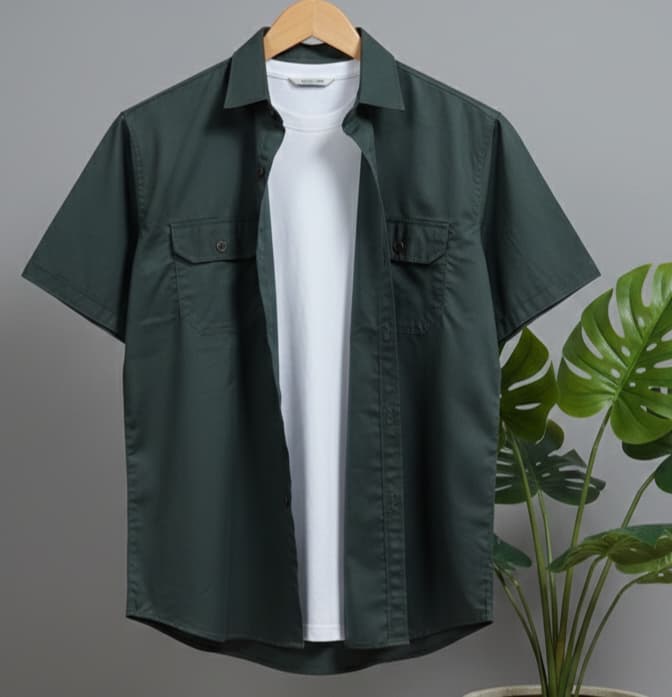 Half Sleeves Double Pocket Shirts - Image 5