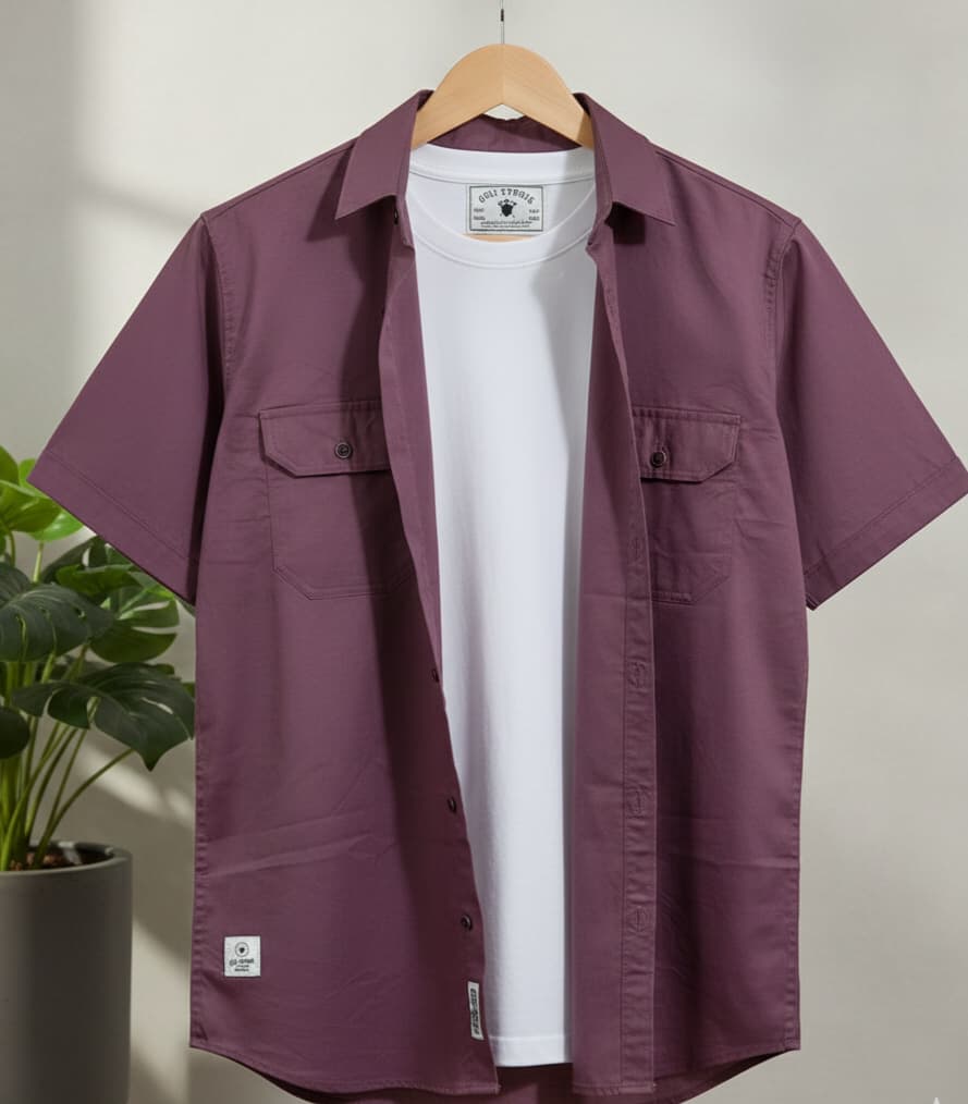 Half Sleeves Double Pocket Shirts - Image 6