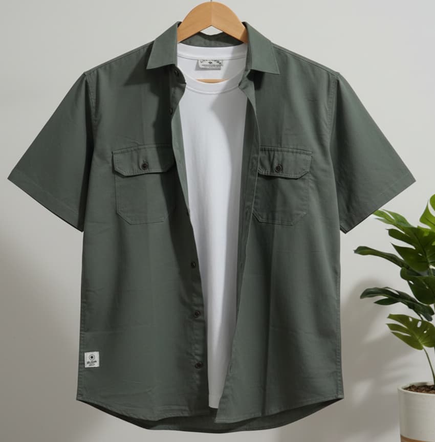 Half Sleeves Double Pocket Shirts - Image 8