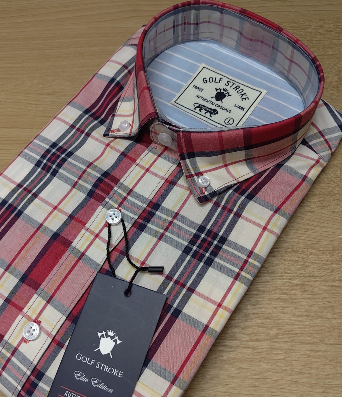 Check Shirt - Beige and Red