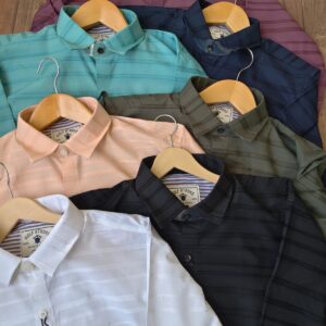 Plain Shirts in Horizontal Self Stripes