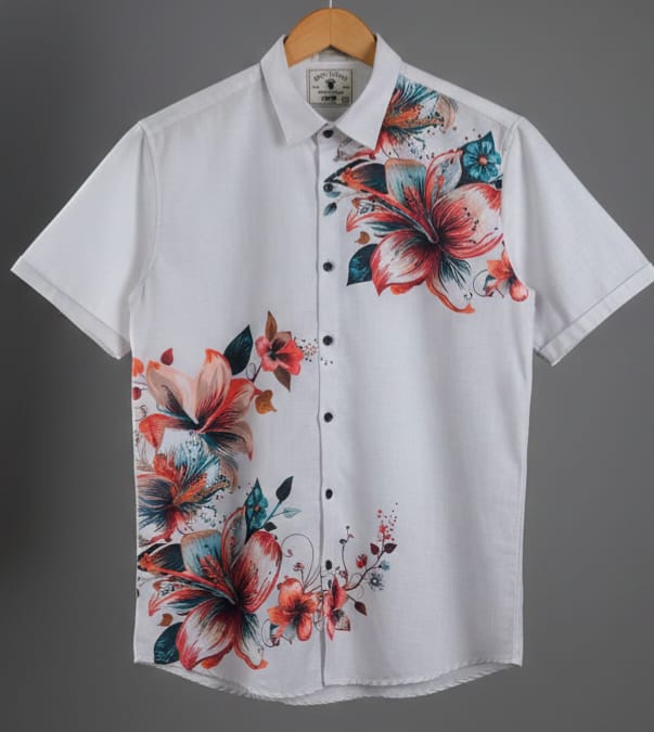 Half Sleeves Pannel Printed Shirts - Image 2
