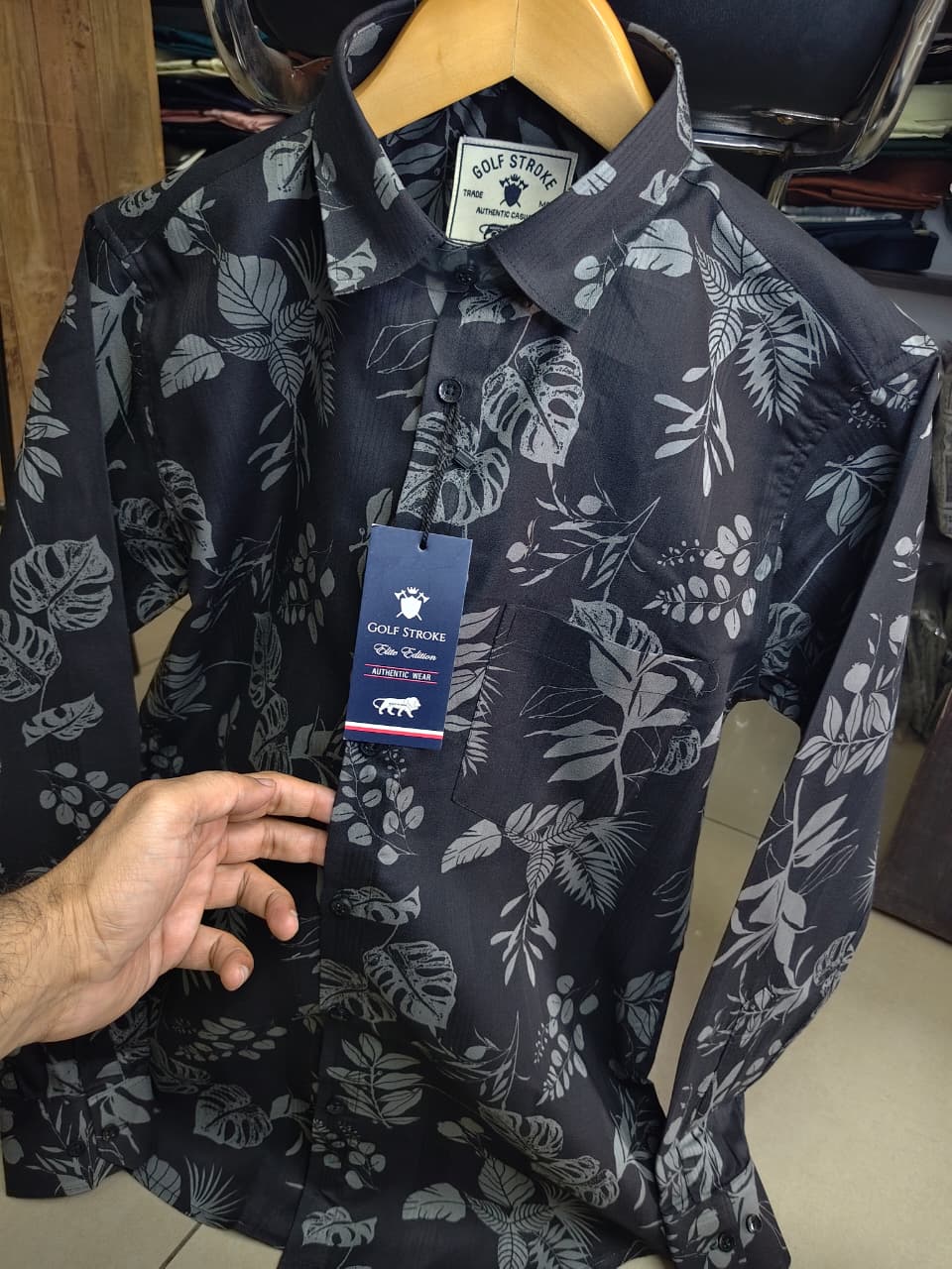 Floral Printed Shirt - Black