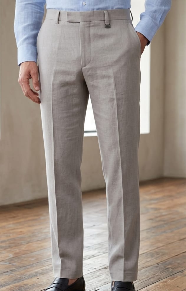 Linen Trousers - Straight Fit - Image 2
